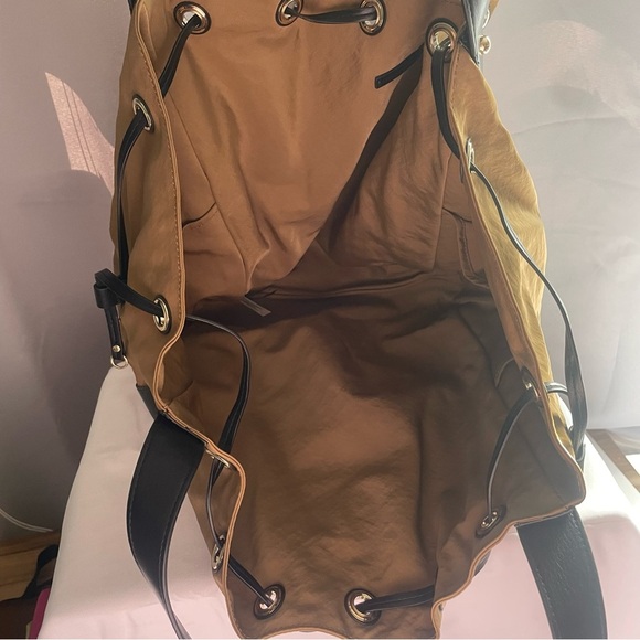 Rebecca Minkoff Nylon Mab Large Drawstring Shoulder Tote Military Tan Brown - Picture 11 of 16